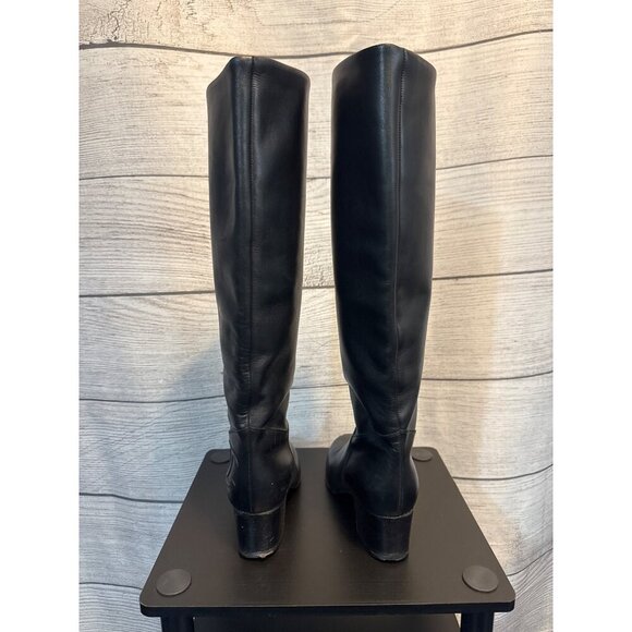 Chanel Black Leather Riding Boot Size 8.5 - Picture 4 of 13